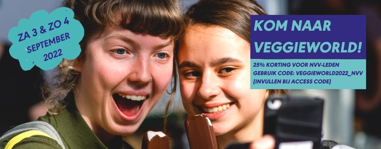 oproep om te komen naar Veggie World op 3 en 4 september 2022, 25% korting voor NVV-leden