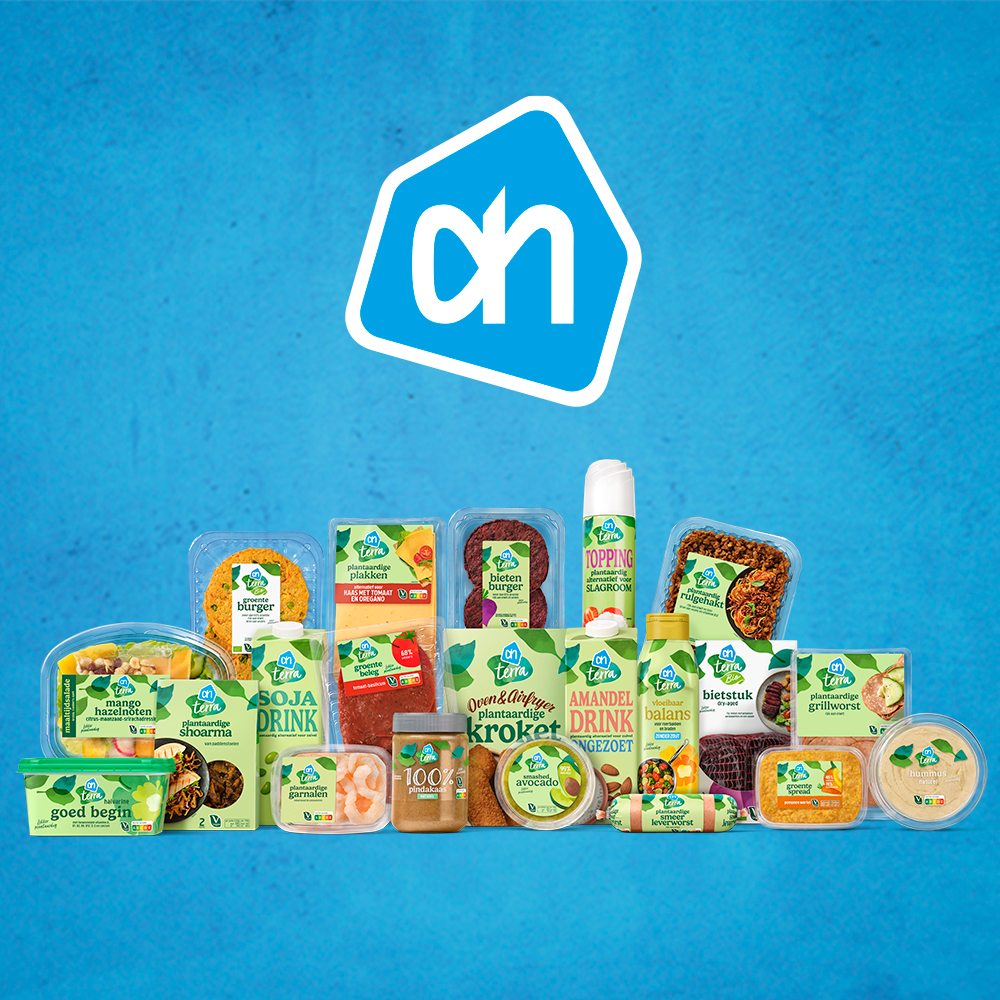 diverse producten van de veganistische lijn Terra van Albert Heijn