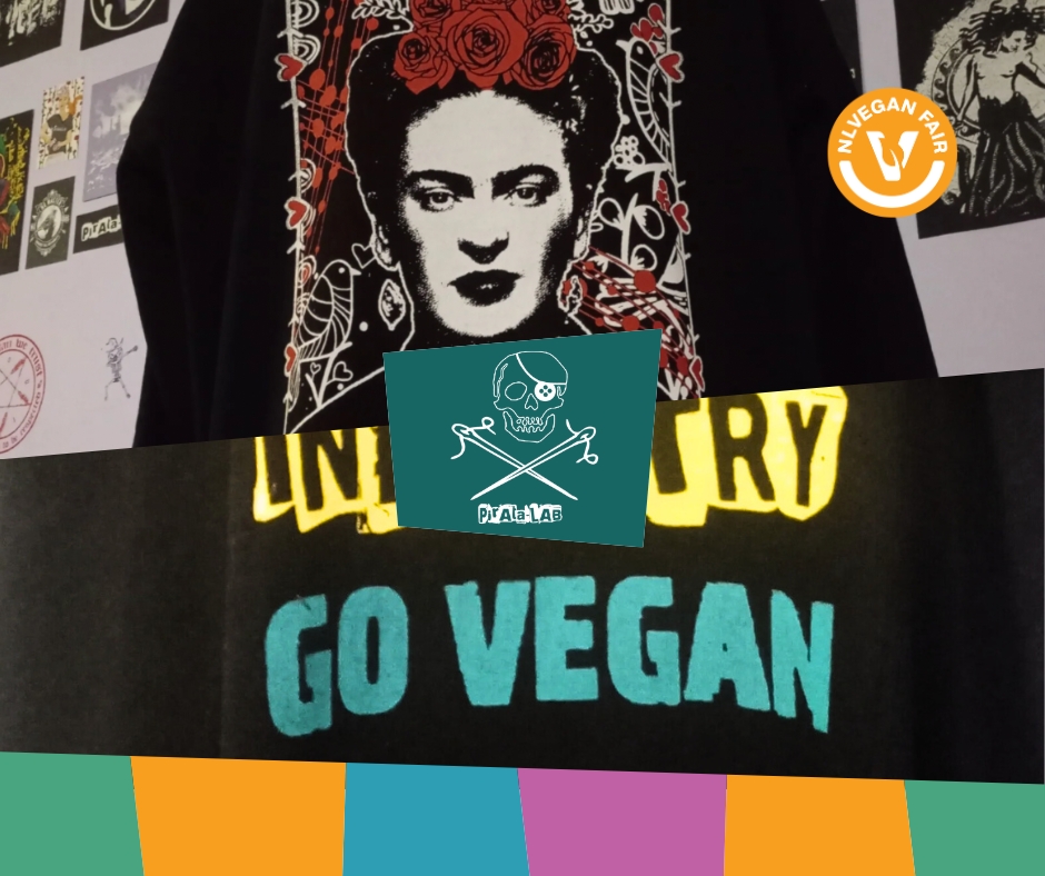 Voorbeelden van 't shirts die vegan zijn bedrukt