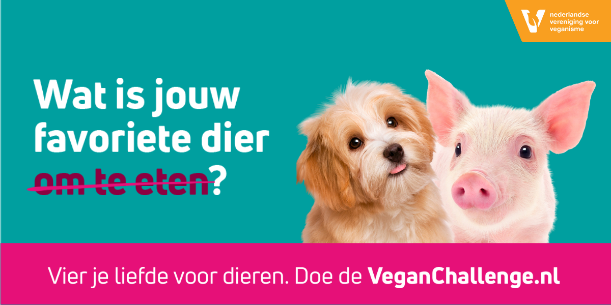 Hond en big banner Wat is jouw favoriete dier (om te eten)?