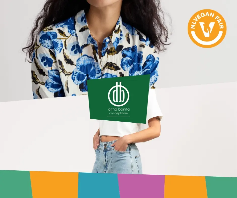 Foto's van kleding van Ditha Bonita Conceptstore met het logo en het logo van NLVegan Fair