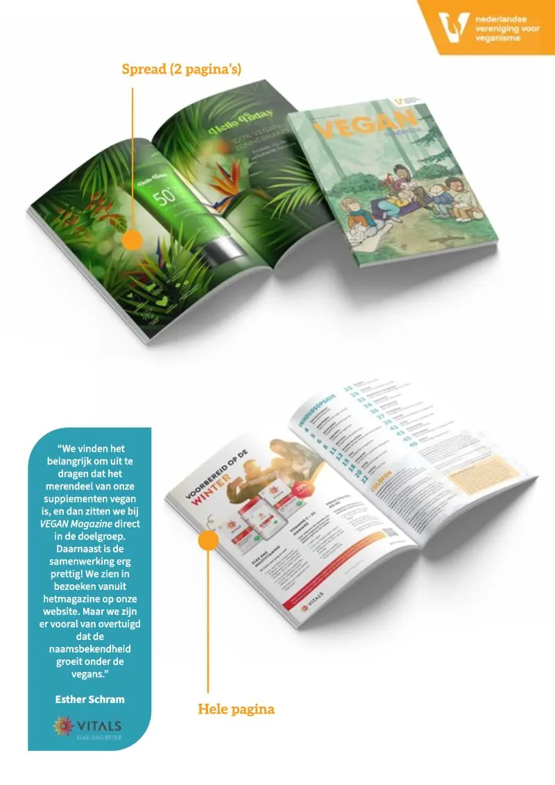 VEGAN Magazine voorbeelden advertenties VEGAN Magazine voorbeelden advertenties